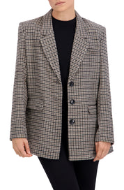 Plaid Single Breasted Boyfriend Blazer