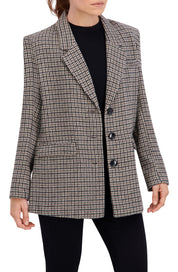 Plaid Single Breasted Boyfriend Blazer