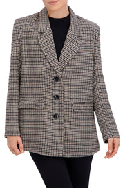 Plaid Single Breasted Boyfriend Blazer