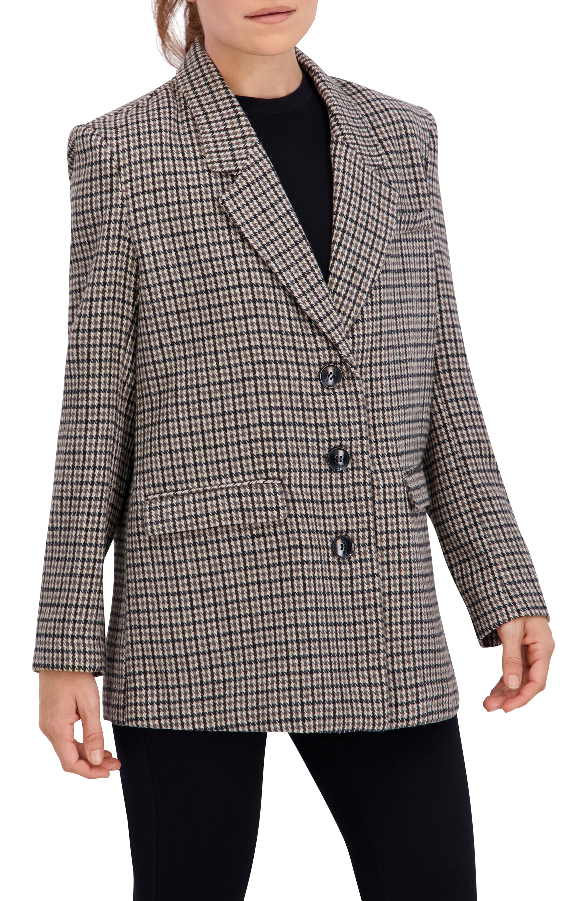 Plaid Single Breasted Boyfriend Blazer
