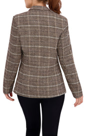 Double Breasted Plaid Unlined Blazer