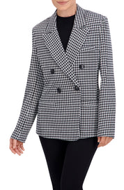 Double Breasted Plaid Unlined Blazer