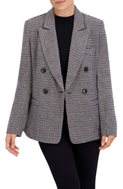 Double Breasted Plaid Unlined Blazer