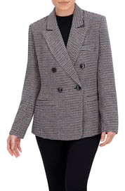 Double Breasted Plaid Unlined Blazer