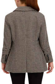 Ruched Sleeve Plaid Blazer