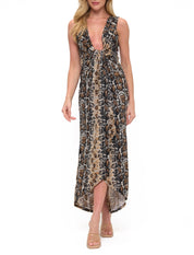 Printed Twist Front Dress