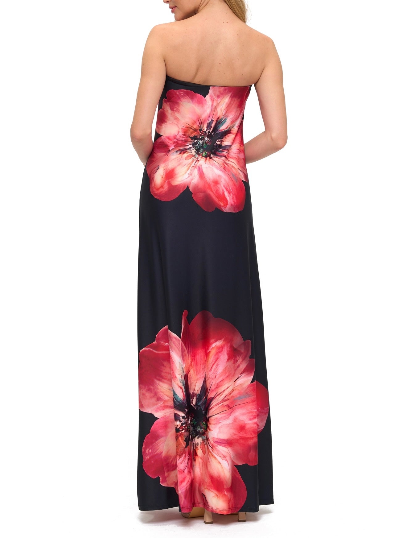 Printed Strapless Dress
