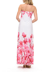 Printed Strapless Dress