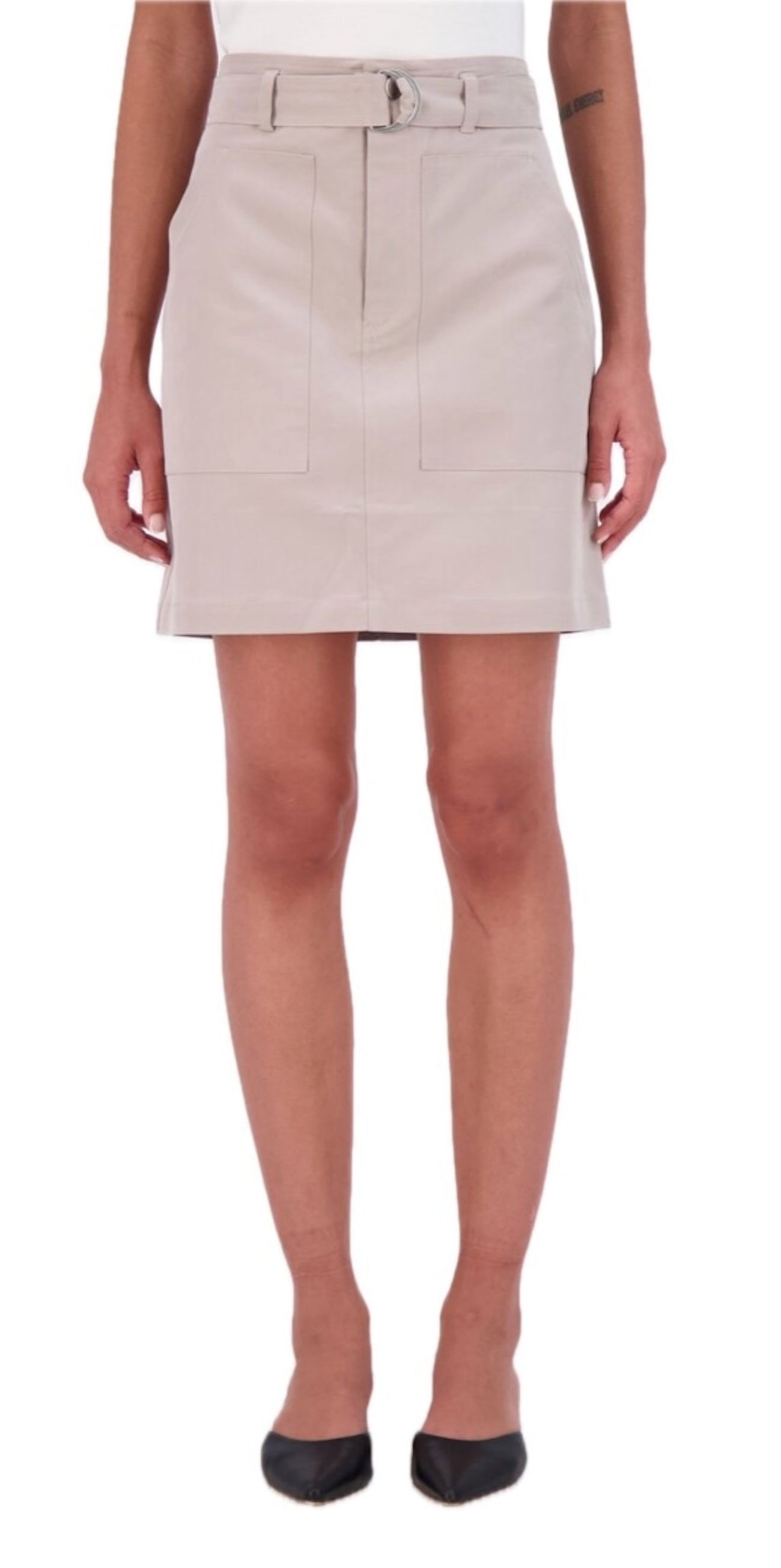 Belted modal blend skirt