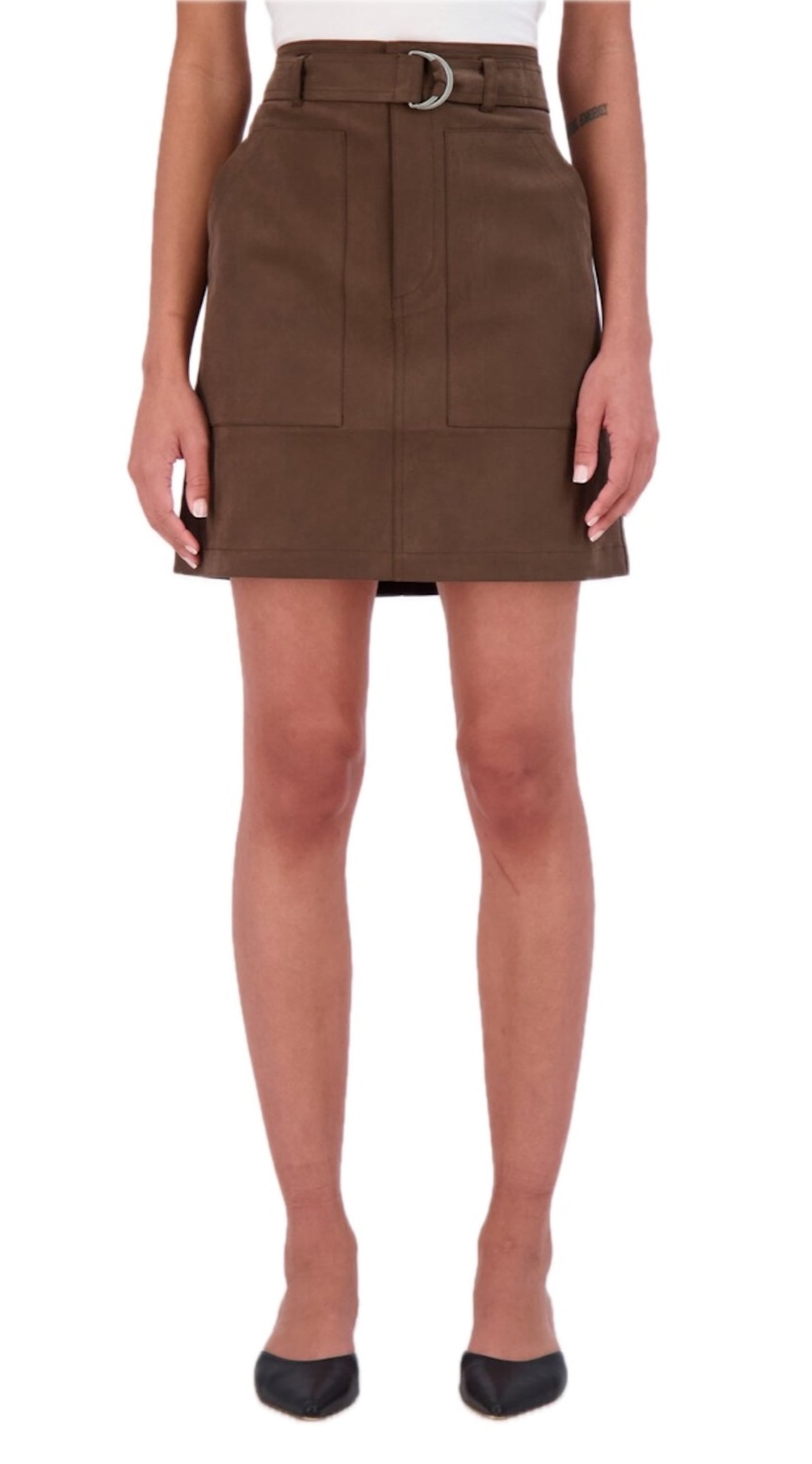 Belted modal blend skirt