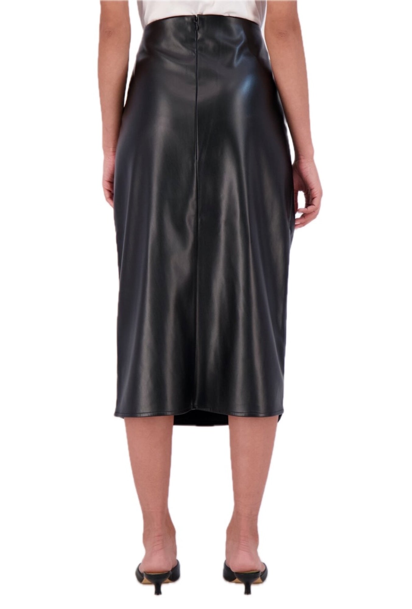 Super soft vegan leather side tie maxi skirt