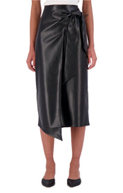 Super soft vegan leather side tie maxi skirt