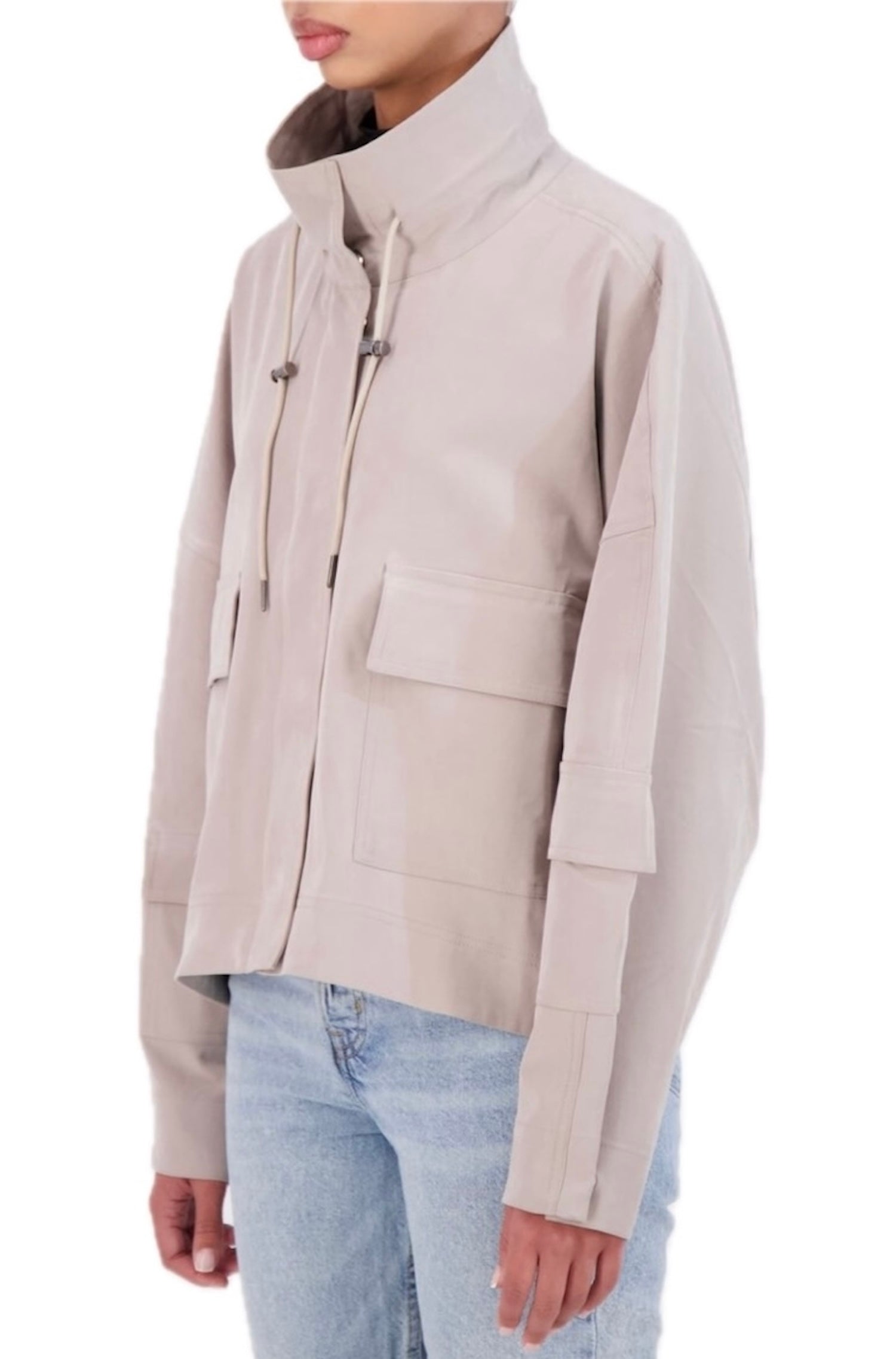 Modal blend drop shoulder bomber jacket