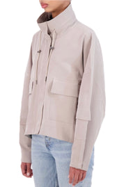 Modal blend drop shoulder bomber jacket