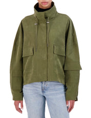 Modal blend drop shoulder bomber jacket