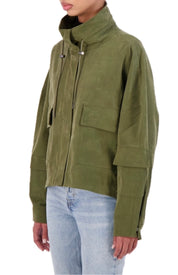 Modal blend drop shoulder bomber jacket