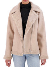 Vegan Cashmere faux shearling boyfriend moto