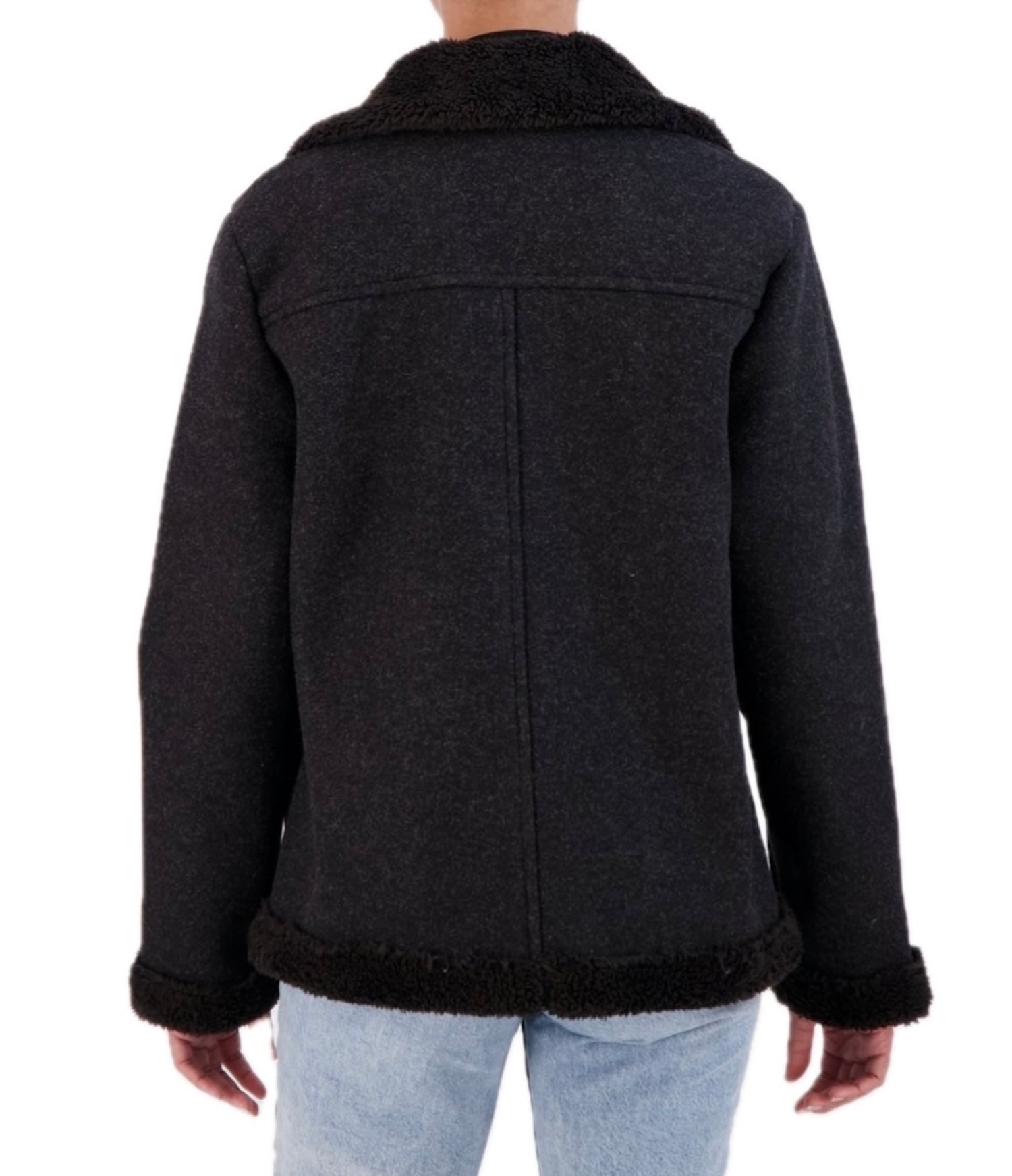 Vegan Cashmere faux shearling boyfriend moto