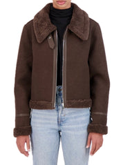 Cropped Vegan Cashmere faux shearling jacket