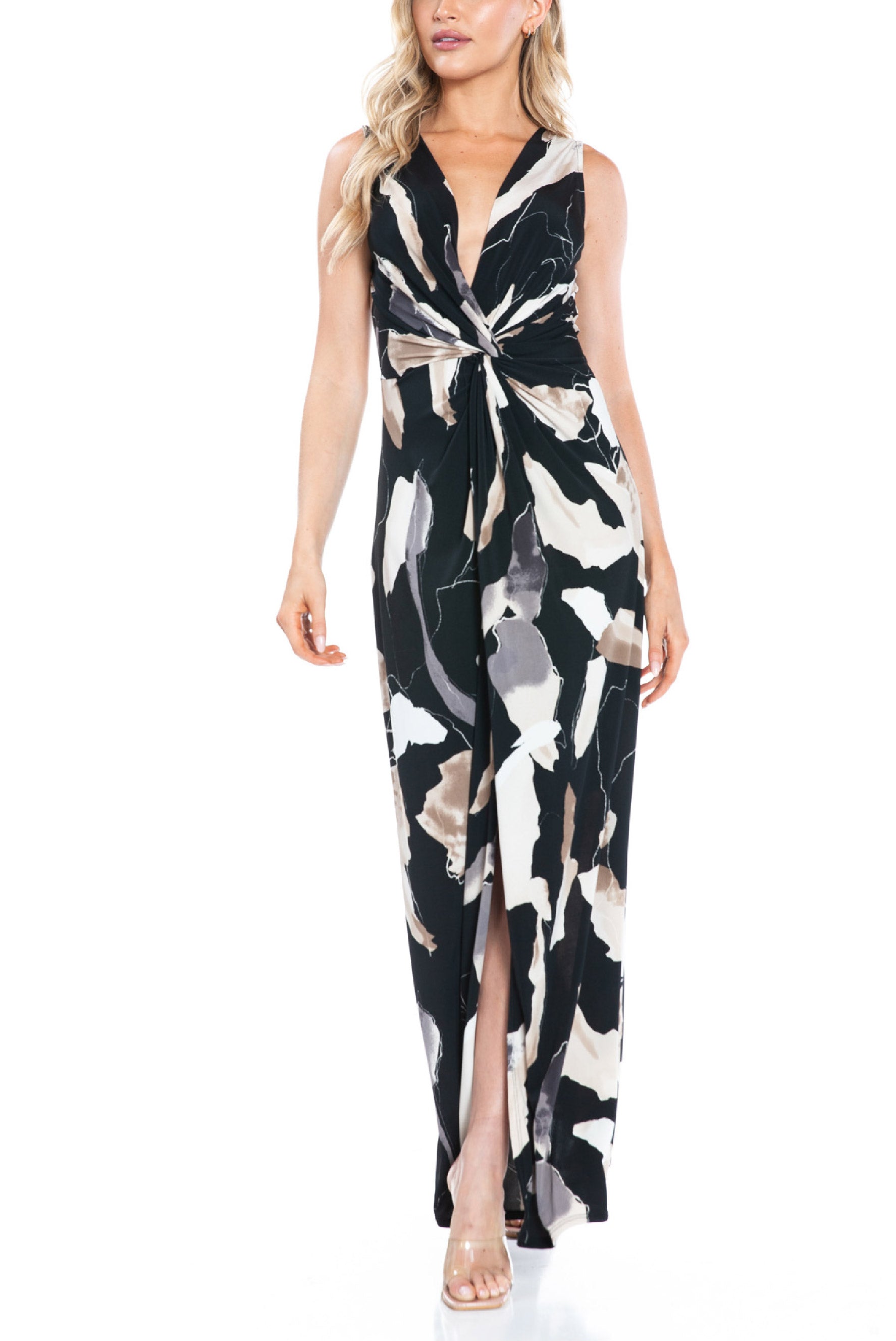 Printed Twist Front Dress