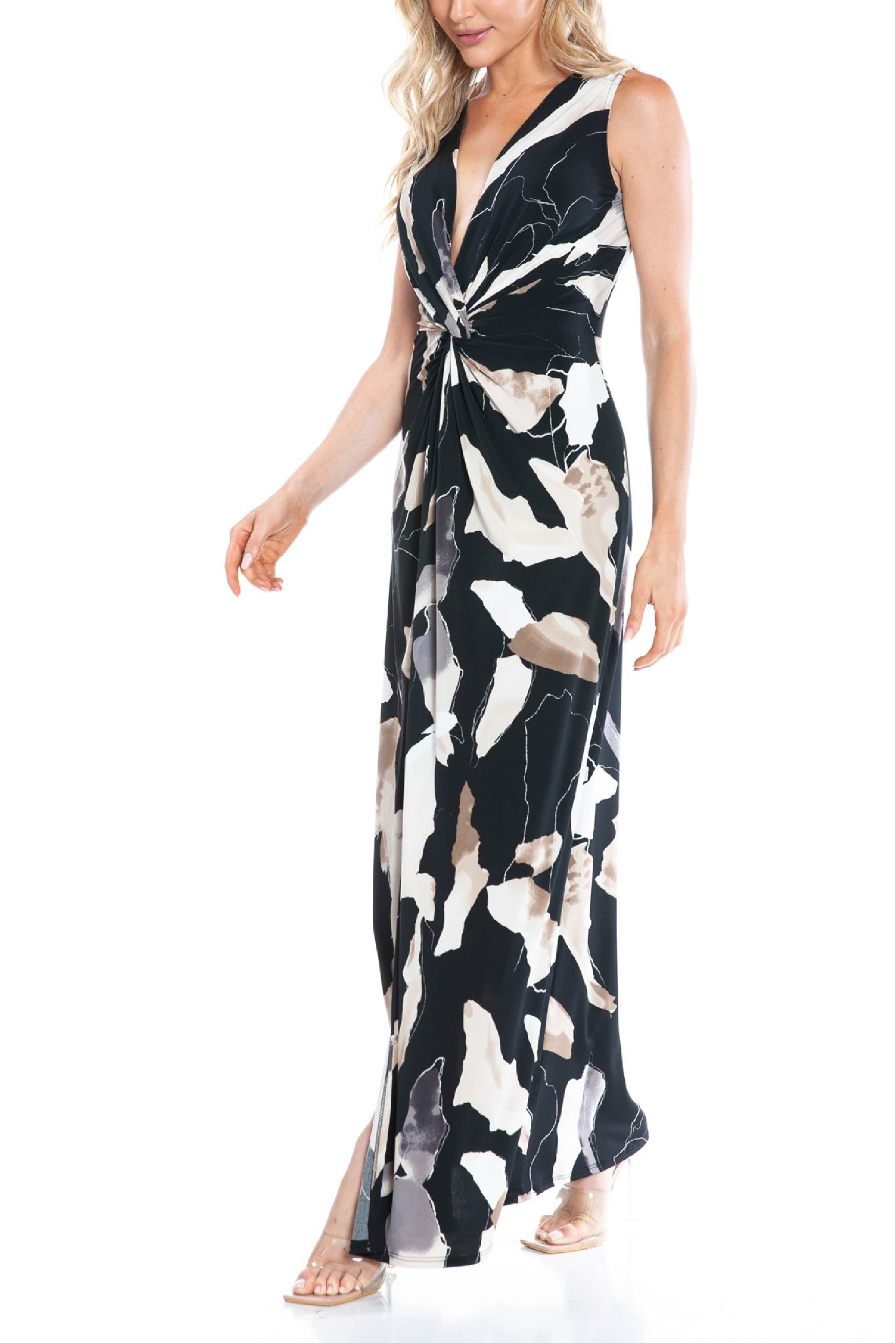 Printed Twist Front Dress