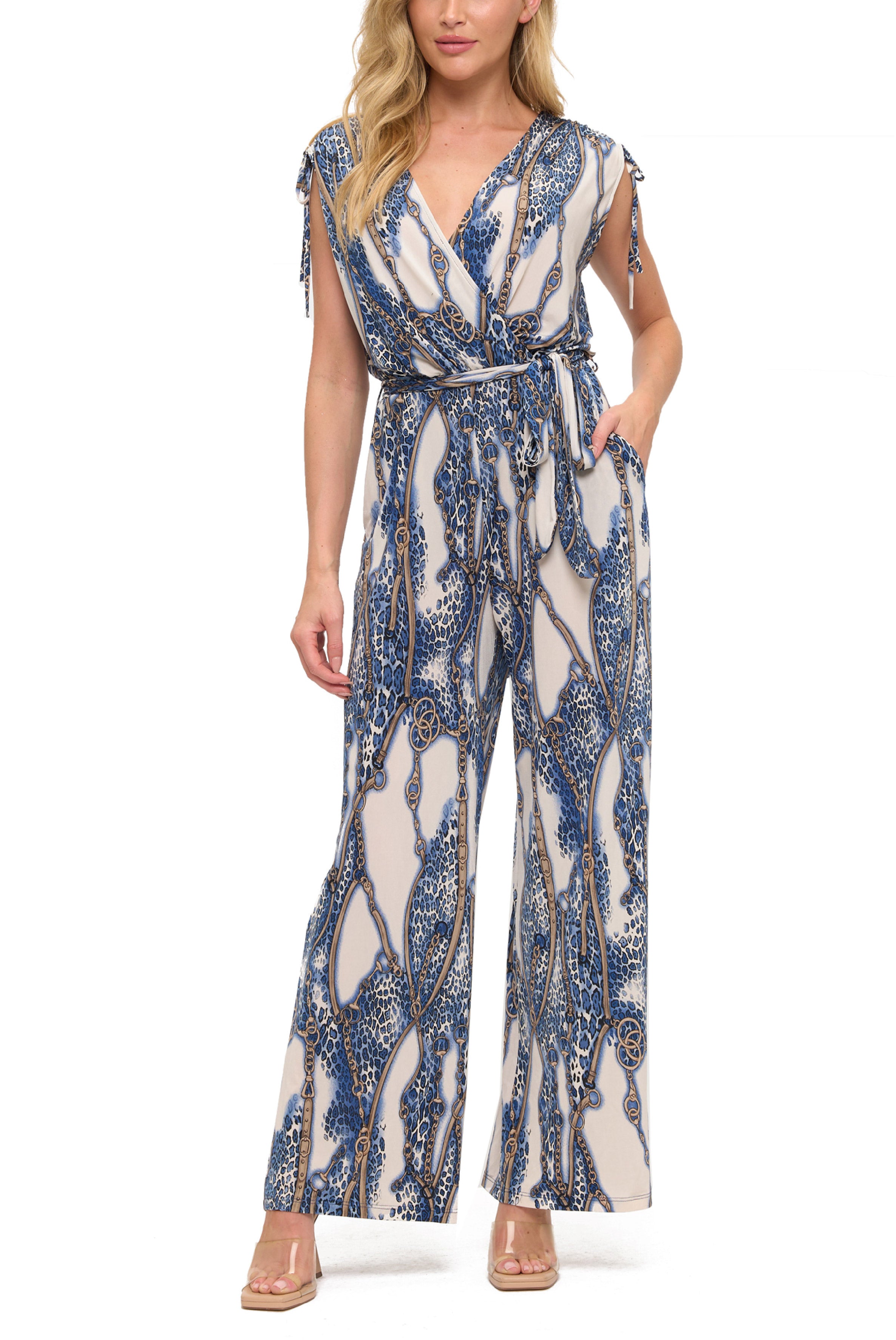 Wide Leg Tie Waist Jumpsuit