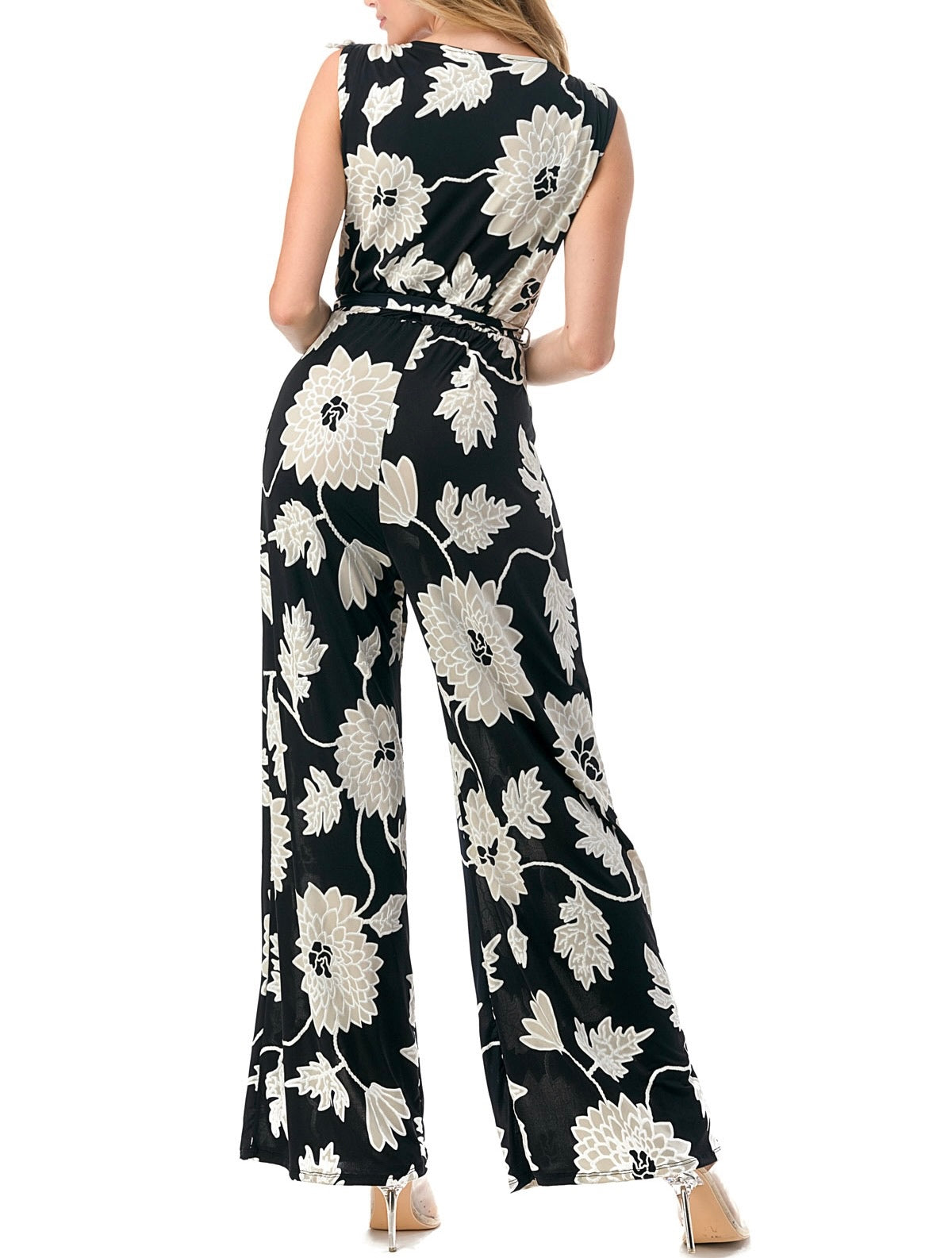 Wide Leg Tie Waist Jumpsuit