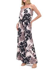 Printed Strapless Wide Leg Jumpsuit