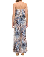 Printed Strapless Wide Leg Jumpsuit