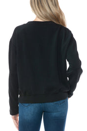 Modal Scuba Knit Crew Neck w/Stripe Sleeve