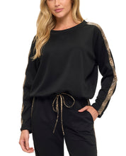 Modal Scuba Knit Crew Neck w/Stripe Sleeve