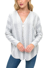Half Zip Drop Shoulder Top