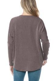 Half Zip Drop Shoulder Top
