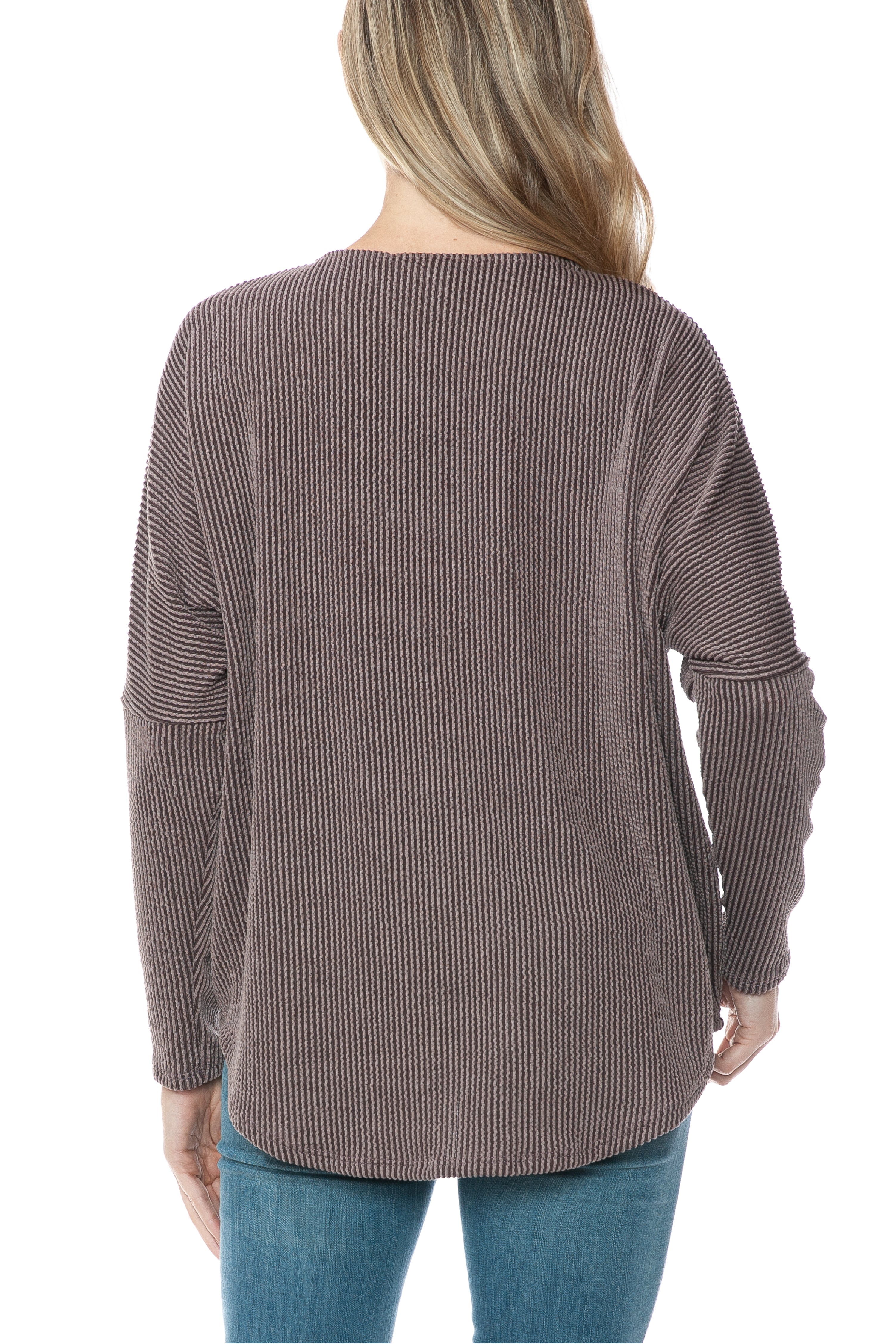 Half Zip Drop Shoulder Top
