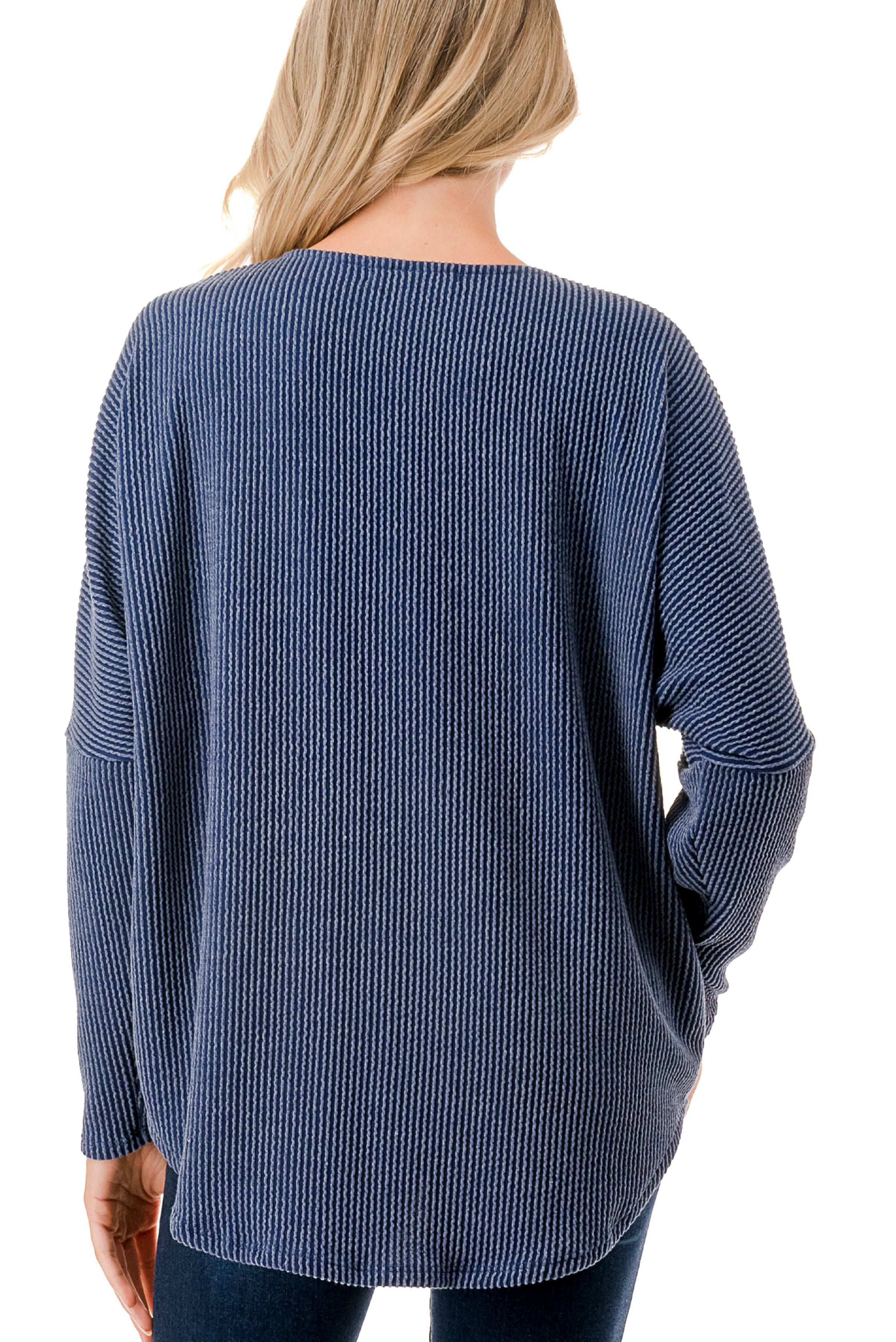 Half Zip Drop Shoulder Top