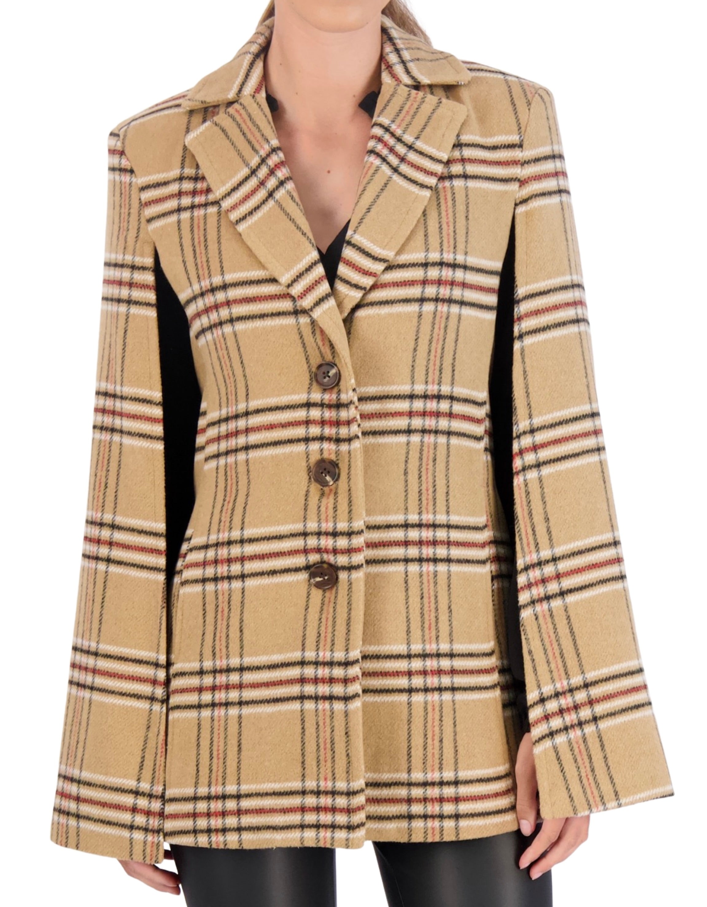 Vegan Cashmere Plaid Cape Jacket – Ookie & Lala