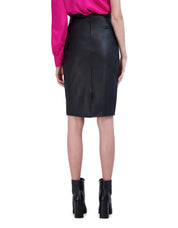 OL422002 - High Waisted Textured Vegan Leather Pencil Skirt - Ookie & Lala