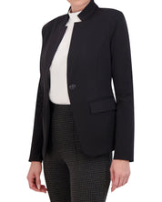 OL722034PP - Scuba Knit One Button Blazer with Inverted Collar - Ookie & Lala