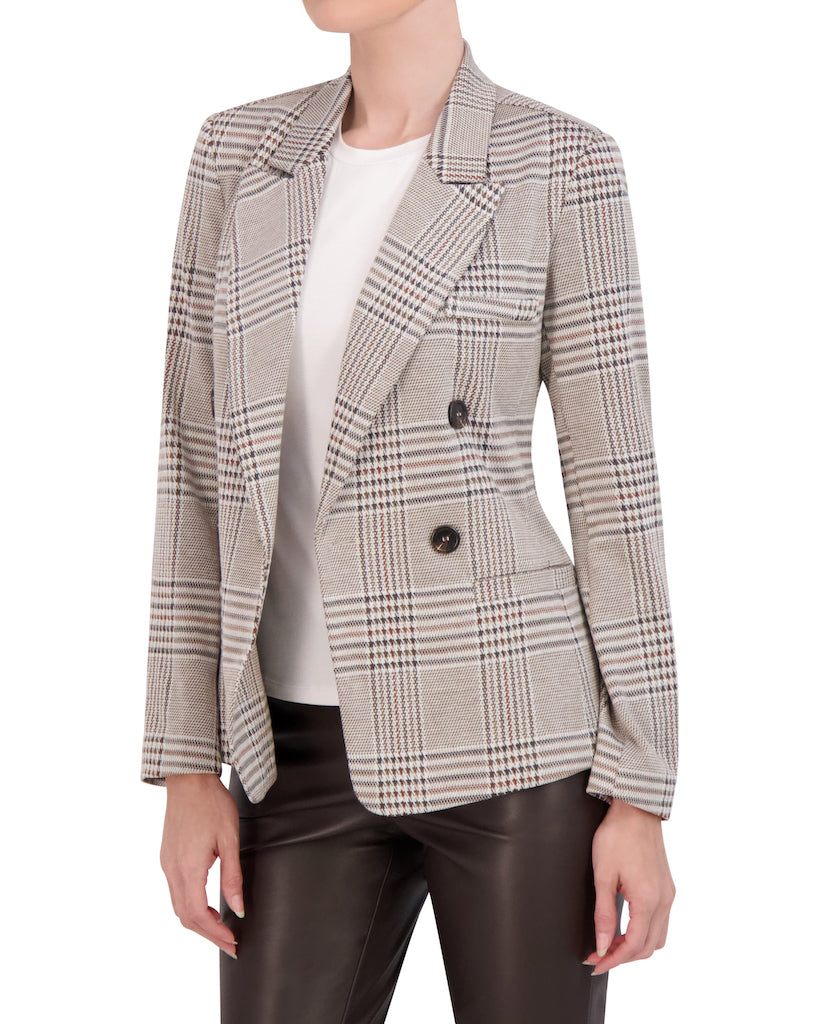 OL723029 - Unlined Double Breasted Knit Blazer - Ookie & Lala