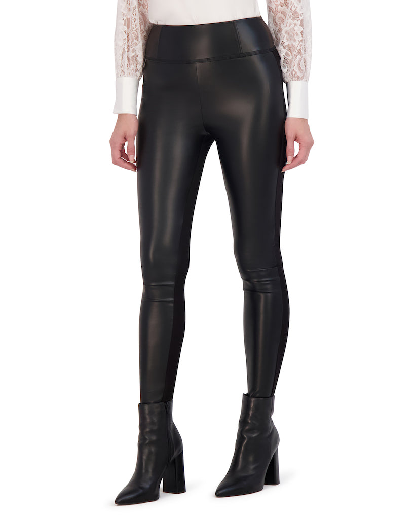 Black faux leather and hotsell ponte leggings